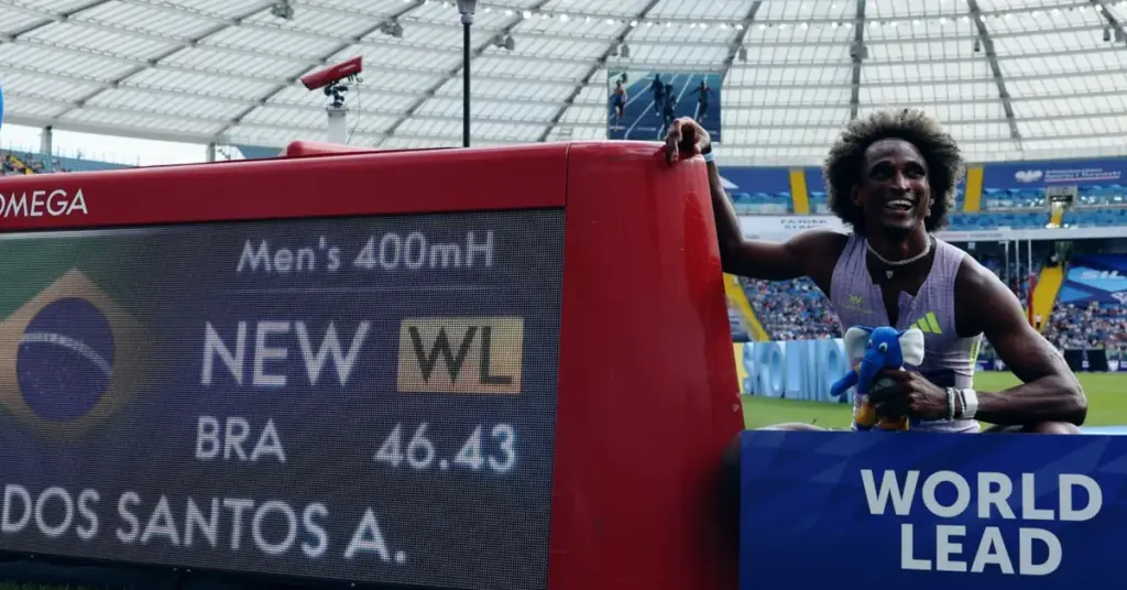 Alison dos Santos vence etapa da Silésia nos 400m com barreiras e segue no topo do mundo em 2026
