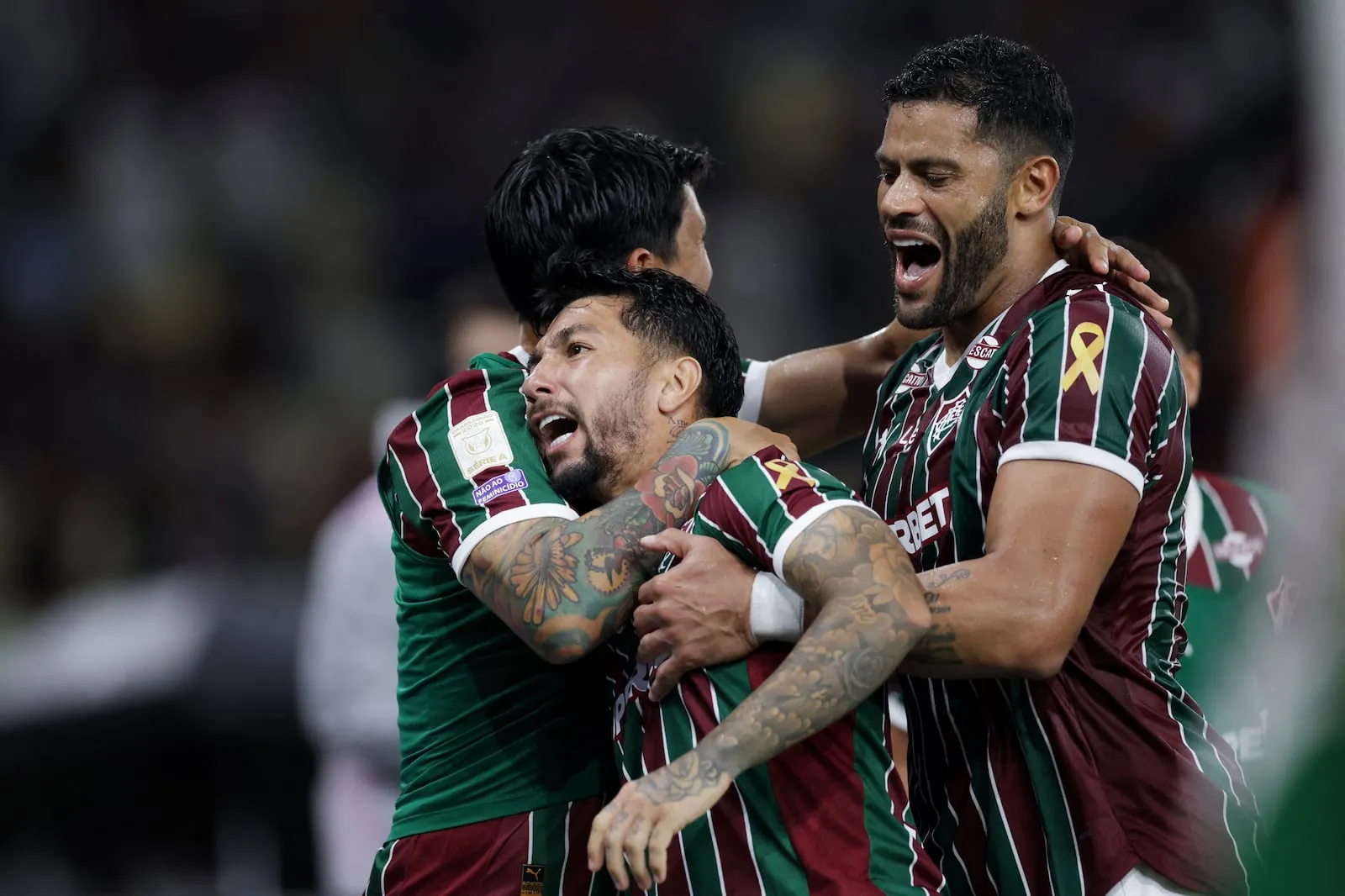Fluminense celebra gol em partida contra o Vasco.Ricardo Moraes